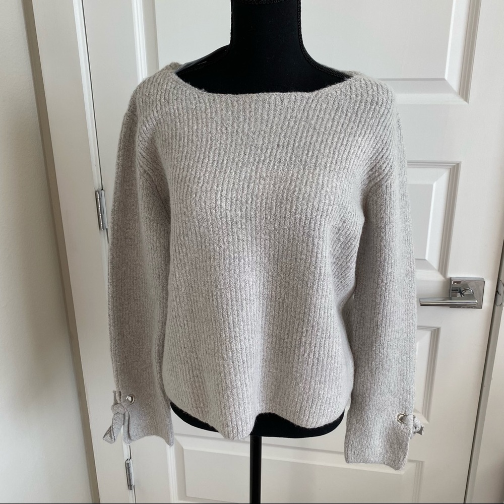 Mango Basics Pullover Sweater Ribbed Knit with Sleeve details